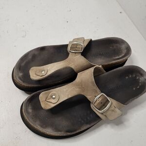 Mephisto Melinda Women's Tan Leather Slip-on Cork Sandals Size 41